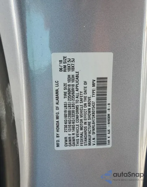 2019 Honda Odyssey Exl z USA, uszkodzony, nr VIN 5FNRL6H73KB015437